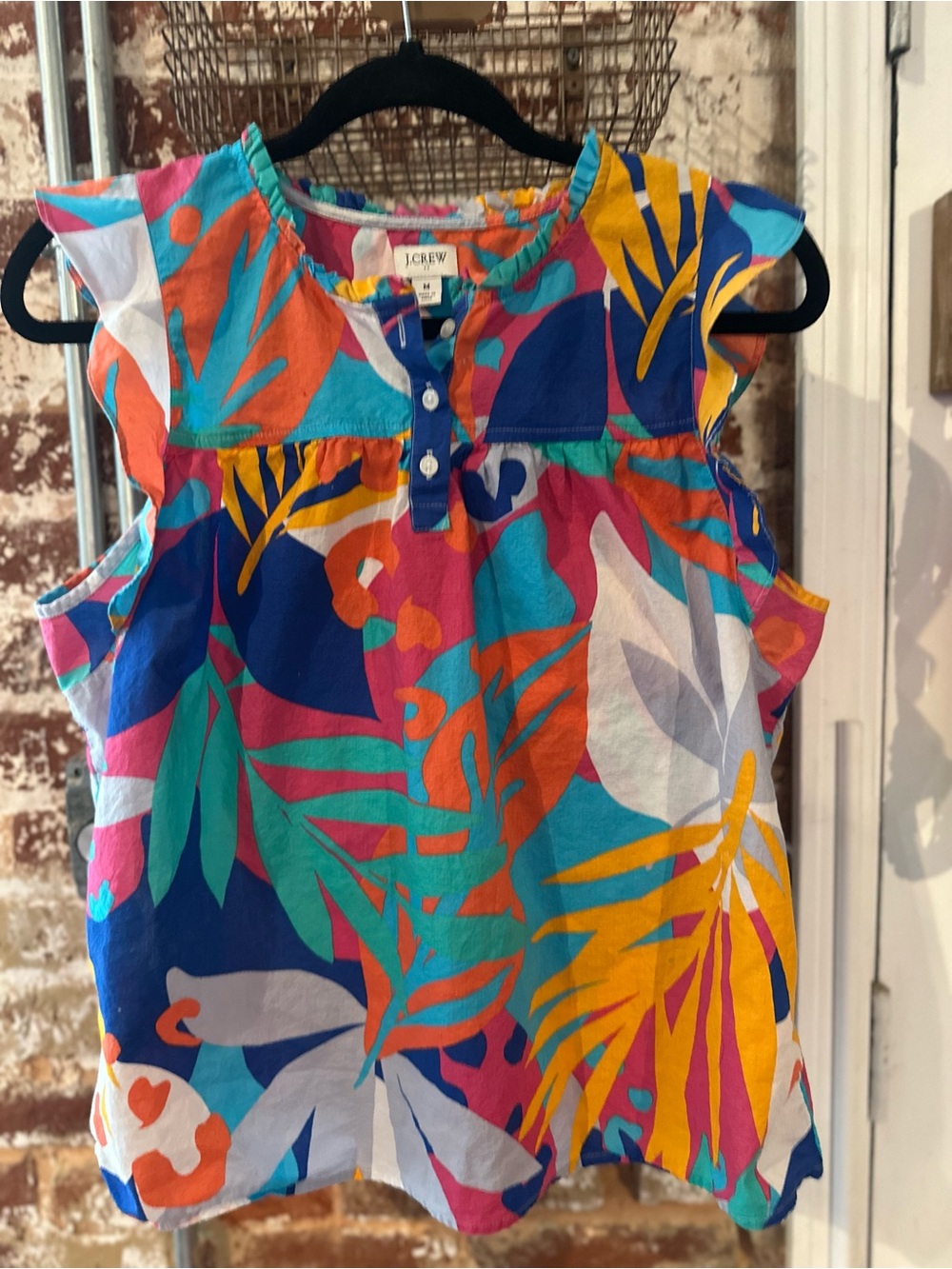 J. Crew Factory Women’s Multicolor Tropical Print Top